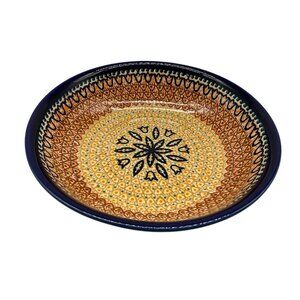 Polish Pottery Bowl Harlequin UNIKAT Hand Crafted 10" Serving Bowl Collectible